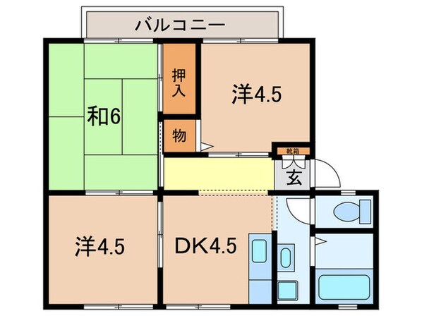 カルム 上ケ原 A棟の物件間取画像